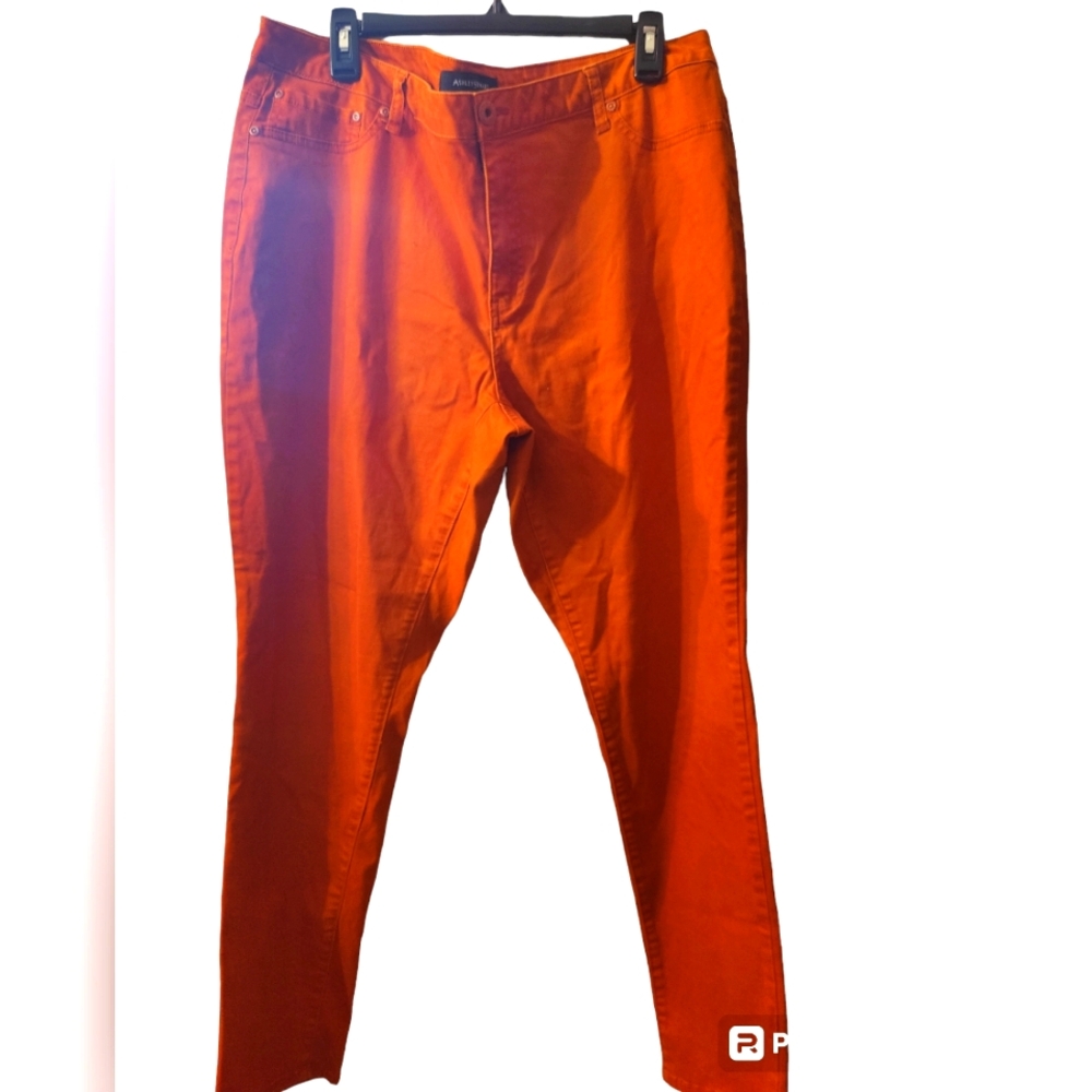 Ashley Stewart Burnt Orange Stretch Denim Jeans Size 18